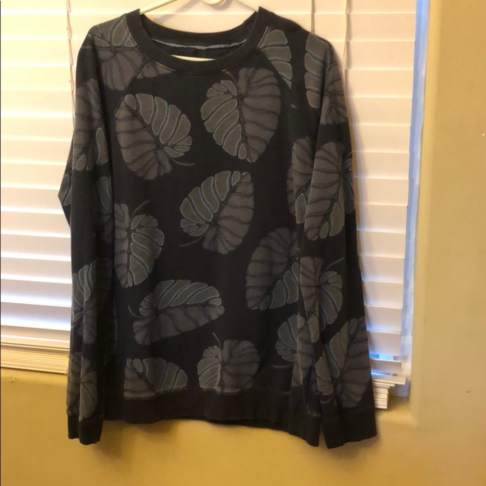 Navy Crewneck sweater palm print